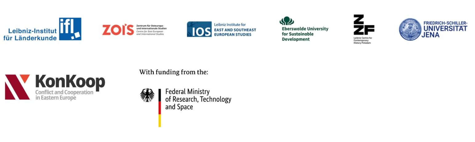Partner Logos: KonKoop Network, Leibniz Institute for Regional Geography