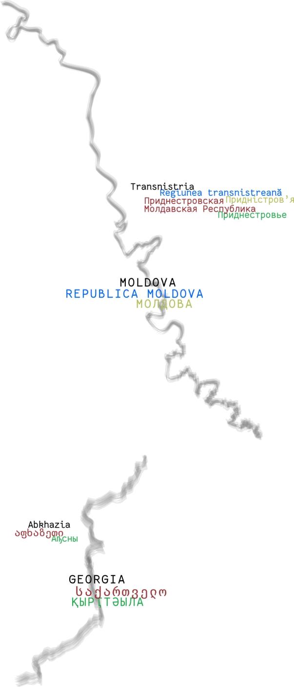 Two maps indicating the contested borders of Moldova/Transnistria and Georgia/Abkhazia.