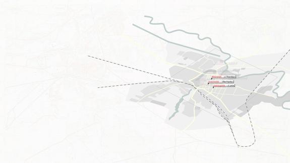 Isometric map showing the renaming of 3 streets.