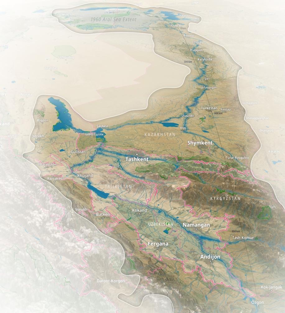 Map of Sydarya basin.